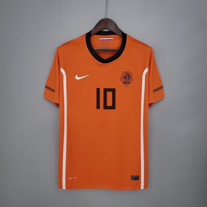 Netherlands 2010 Home Retro Jersey - 图片 7