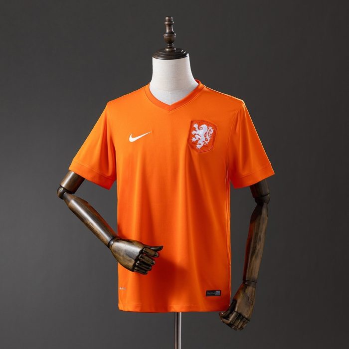 Netherlands 2014 Home Retro Jersey - 图片 8