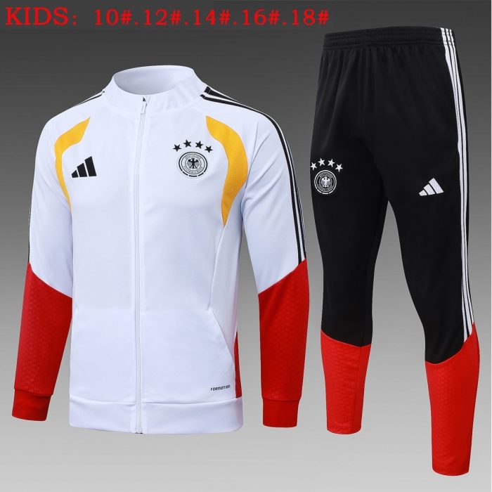 Germany White Kids' Long Zipper Jacket - 图片 2