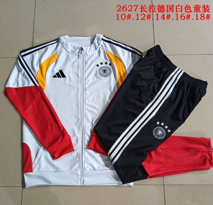 Germany White Kids' Long Zipper Jacket - 图片 3