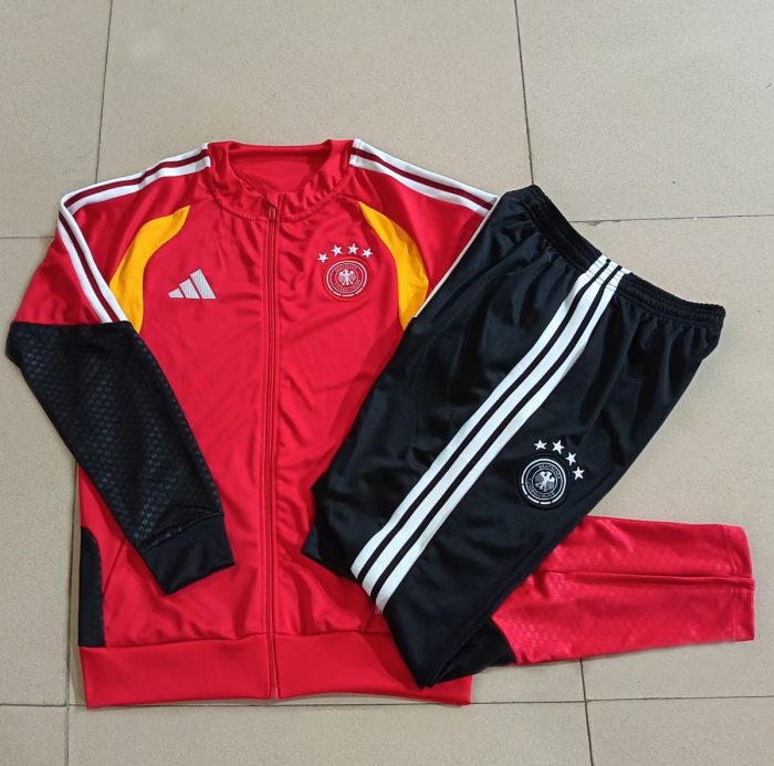 Germany Red Long Zipper Jacket - 图片 9