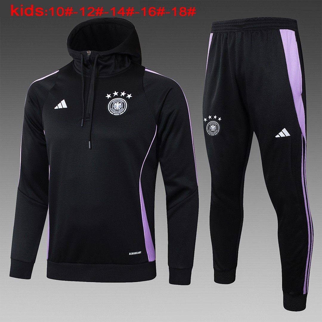JER-7747_1 Germany 24/25 Half-Zip Jacket Black Kids - 图片 1