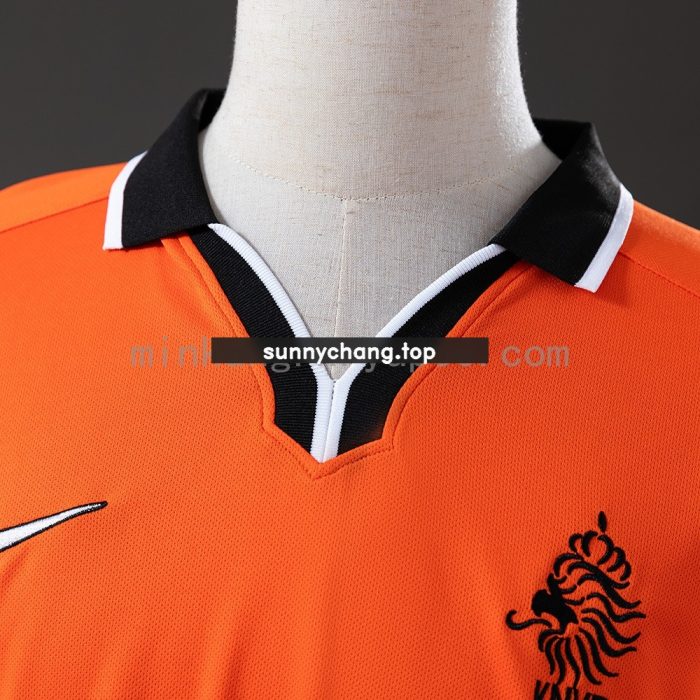 Netherlands 1998 Home Long Sleeve Retro Jersey - 图片 6