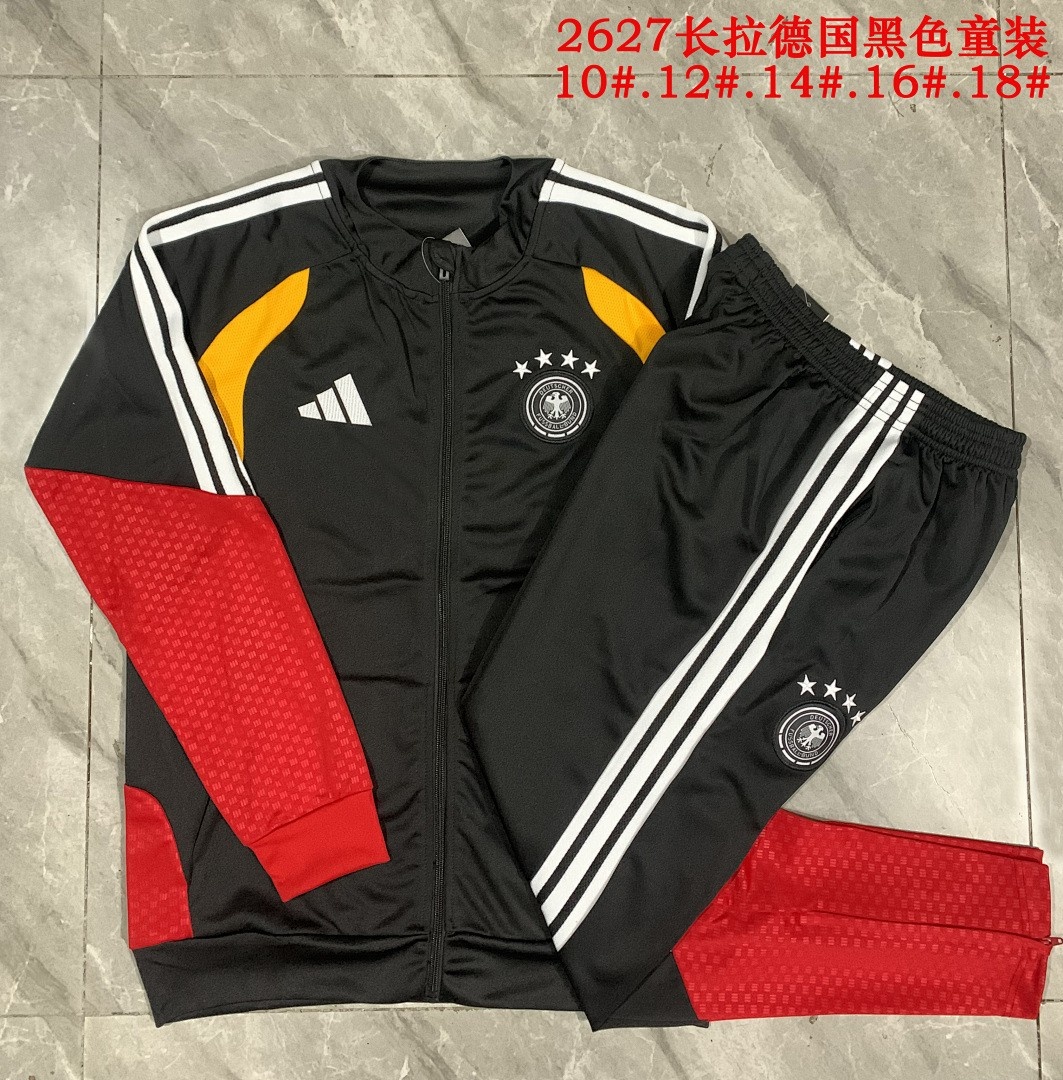 Germany Black Kids Long Zipper Jacket