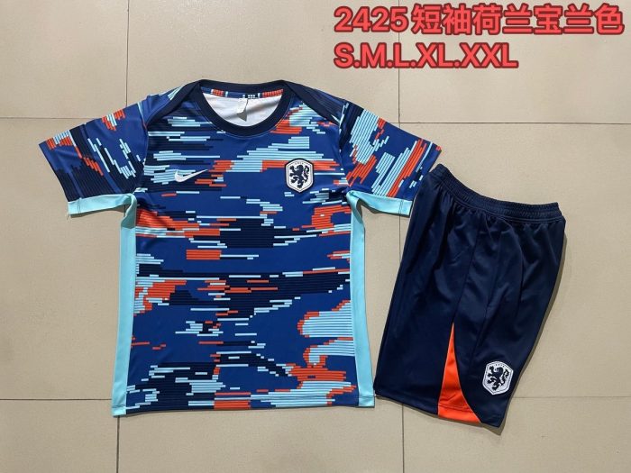 Netherlands 24-25 Short Sleeve Blue Splatter - 图片 8