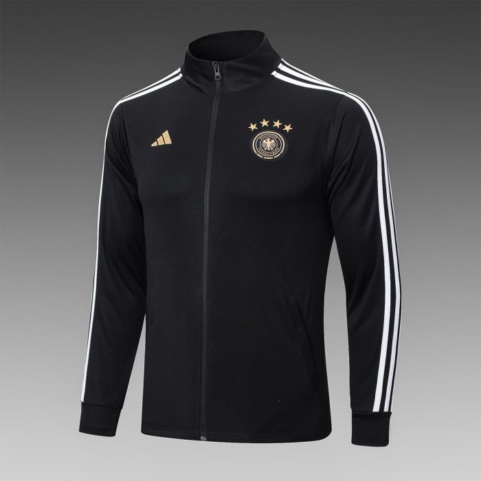 Germany 22/23 High Neck Black Long Zip Jacket - 图片 8