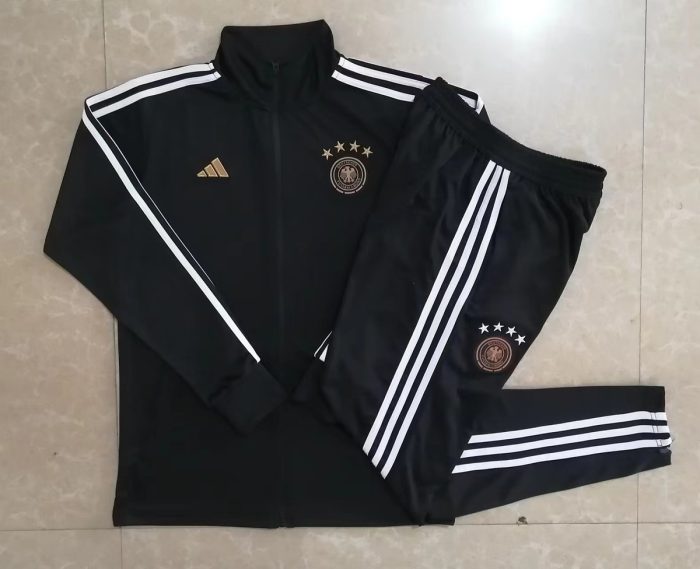 Germany 22/23 High Neck Black Long Zip Jacket - 图片 9