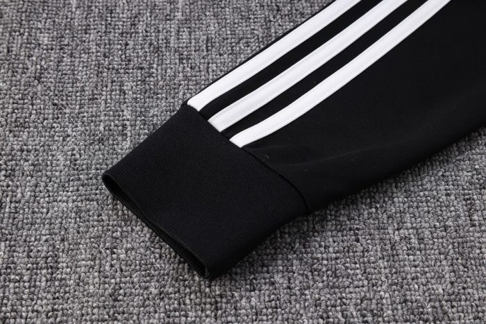 Germany 22/23 White Sleeves Black Long Zip Jacket - 图片 4