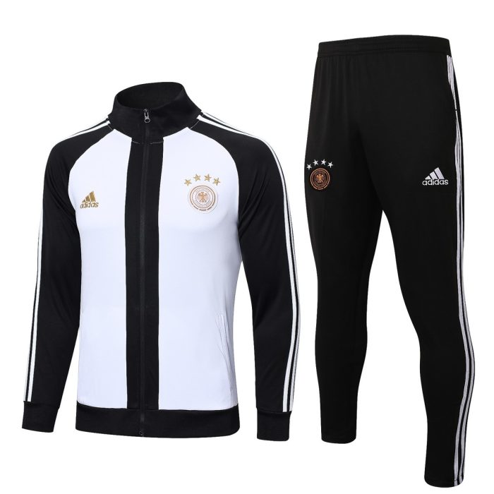 Germany 22/23 White Sleeves Black Long Zip Jacket - 图片 8