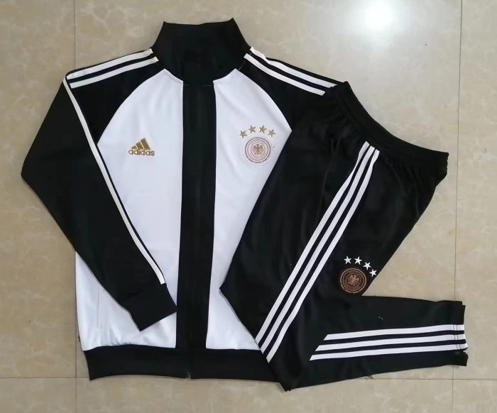 Germany 22/23 White Sleeves Black Long Zip Jacket - 图片 9
