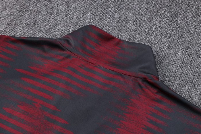 Germany 22/23 Red Grey Long Zip Jacket - 图片 2