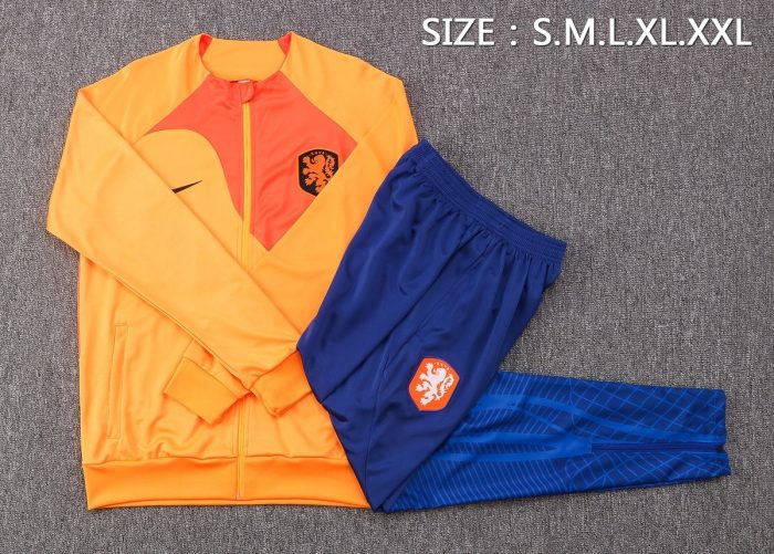 Netherlands 22-23 Yellow Long Zipper Jacket - 图片 2