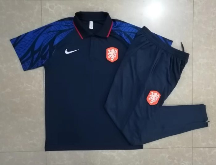 Netherlands 2022-2023 Polo Shirt Navy Blue - 图片 9