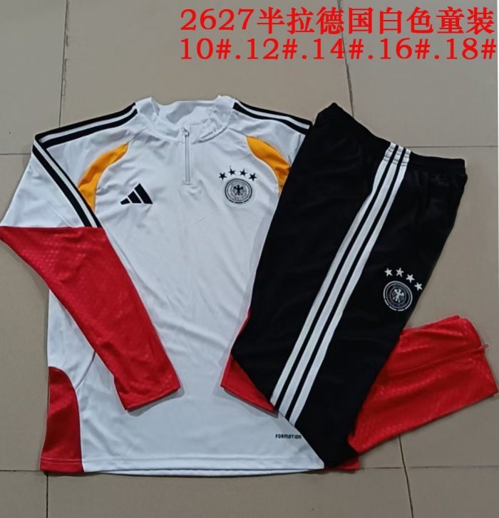 Germany White Kids Semi-Zip Jacket - 图片 3