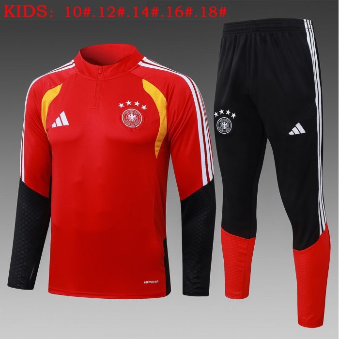 Germany Red Kids Semi-Zip Jacket - 图片 2