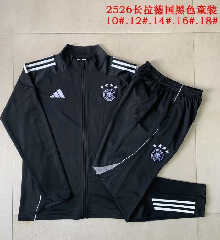 Germany Black Kids Long Zipper Jacket - 图片 3