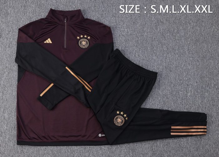 Germany 22/23 Half-Zip Jacket Dark Brown - 图片 2