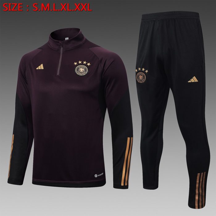 Germany 22/23 Half-Zip Jacket Dark Brown - 图片 8