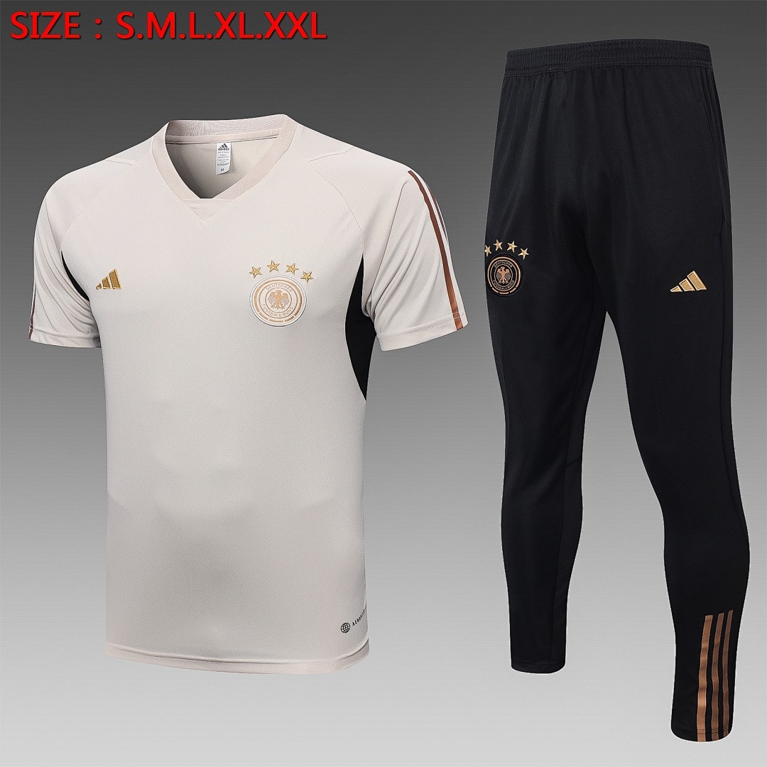 Germany 22-23 Light Gray Short Sleeve Training Suit