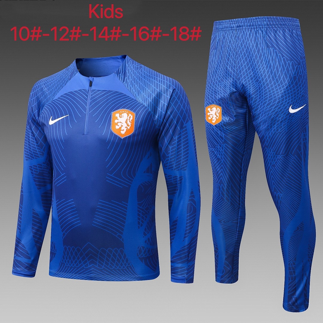 Netherlands 22/23 Half-Zip Kids' Jacket (Spray Print)