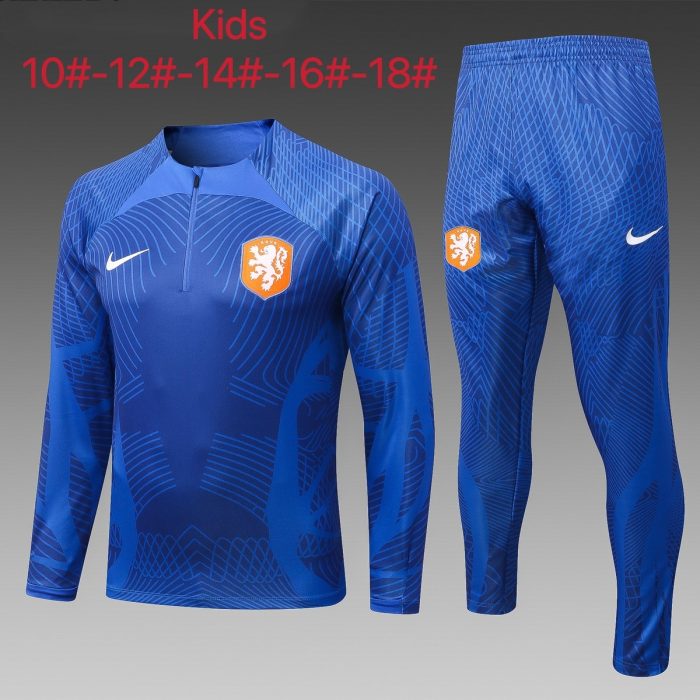 Netherlands 22/23 Half-Zip Kids' Jacket (Spray Print) - 图片 2