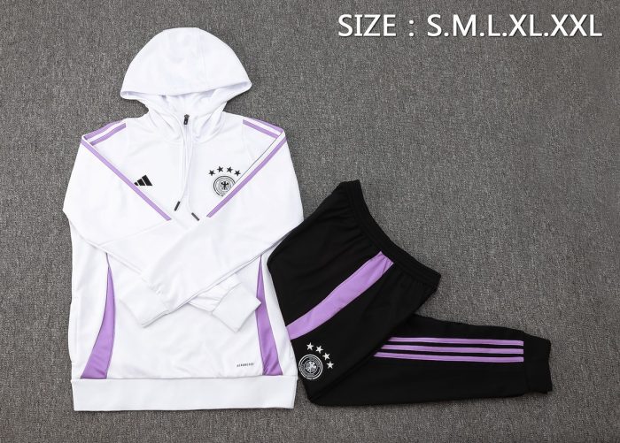 Germany 24/25 Half-Zip Jacket White - 图片 2