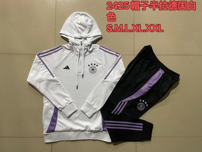 Germany 24/25 Half-Zip Jacket White - 图片 9