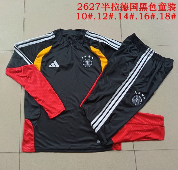 Germany Black Kids' Half-Zip Jacket - 图片 3