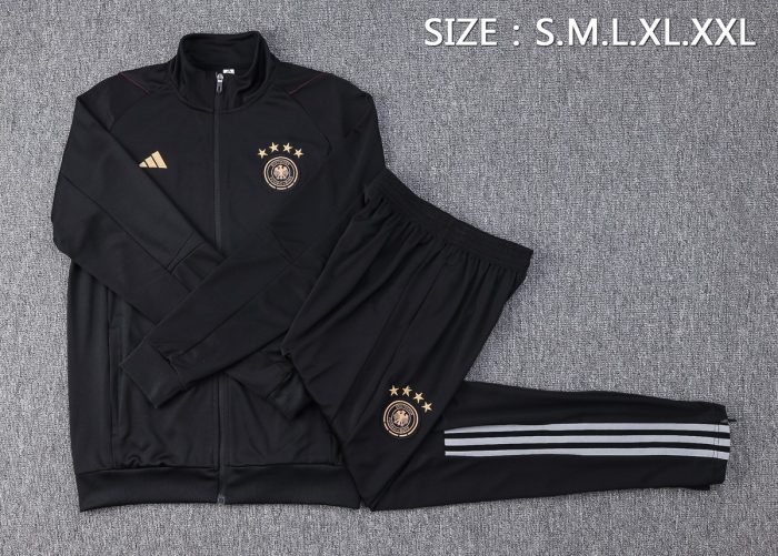 Germany 22/23 High Neck Black Long Zip Jacket - 图片 9