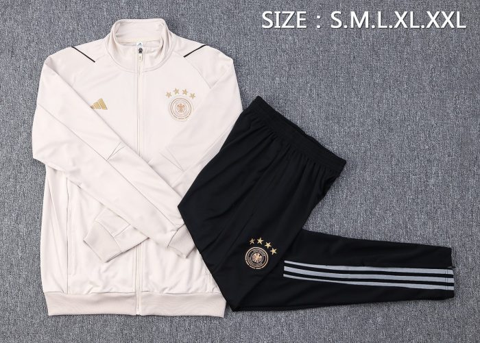 Germany 22/23 Long Zip Jacket Beige - 图片 2