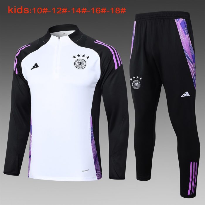 Germany 24/25 White Half-Zip Jacket Kids - 图片 2