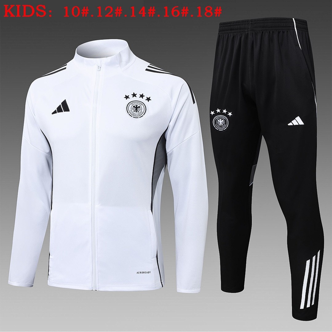JER-7808_1 Germany White Kids Long Zipper Jacket - 图片 1