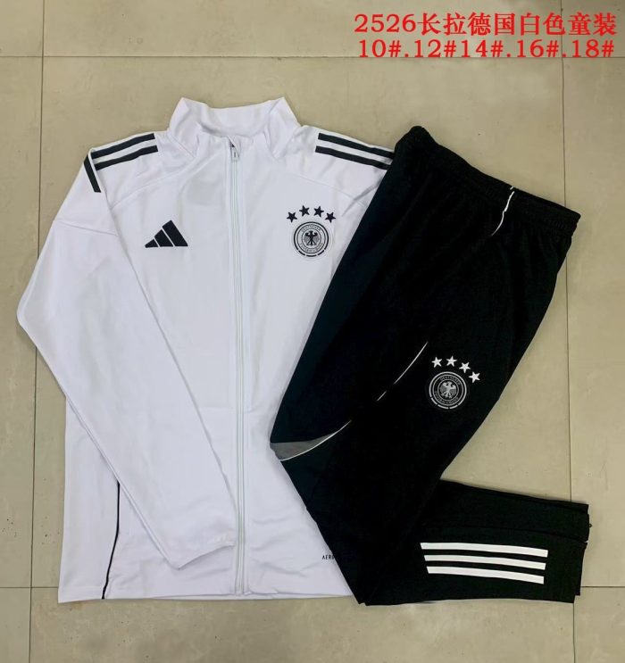 Germany White Kids Long Zipper Jacket - 图片 3