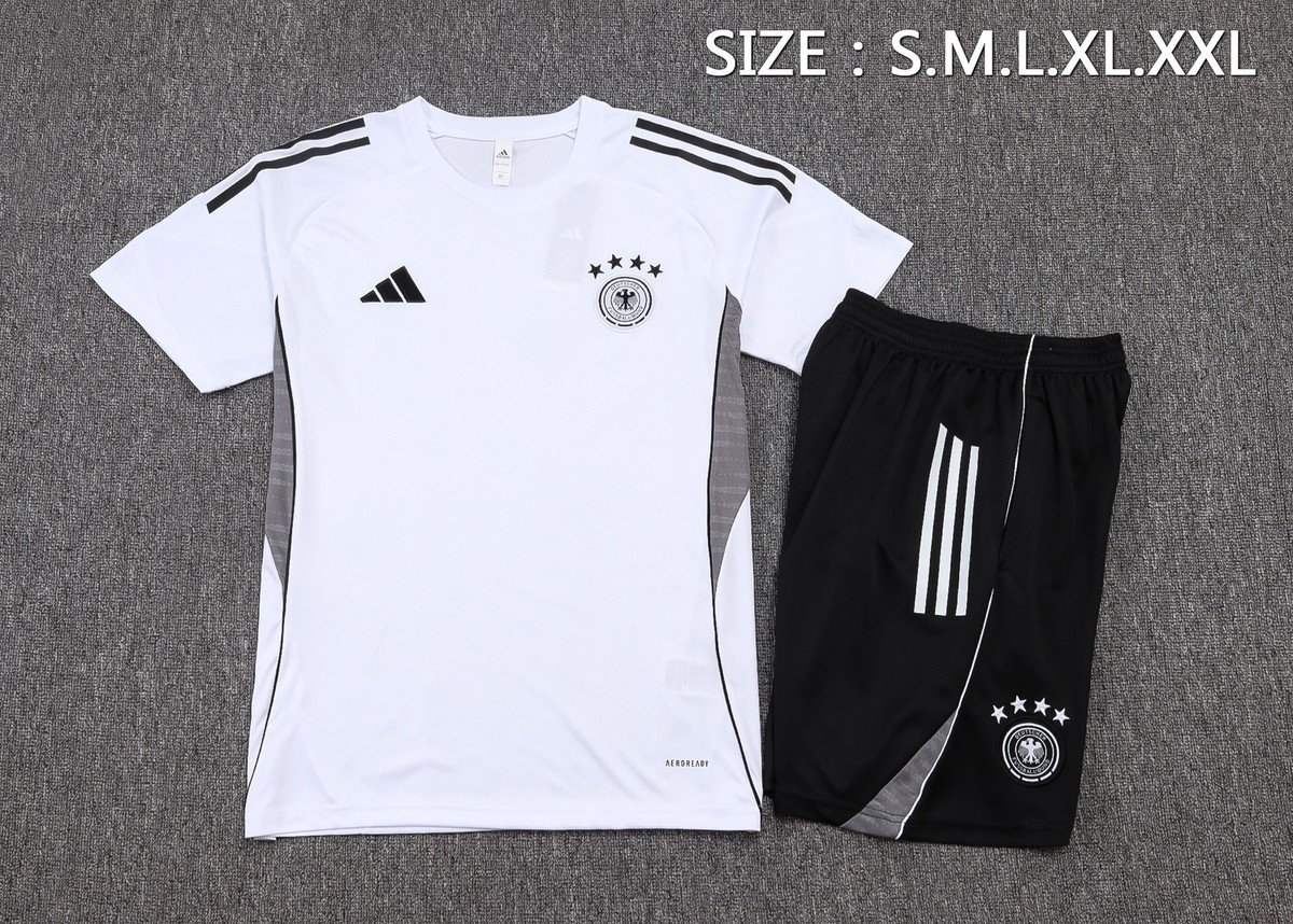 JER-7811_1 Germany White Short Sleeve Training Suit - 图片 1