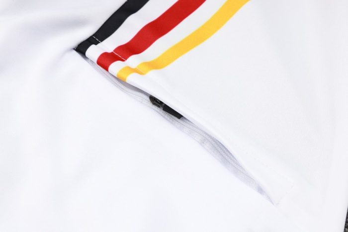 Germany 24/25 Long Zip Jacket White with Red Yellow Black Shoulder - 图片 5