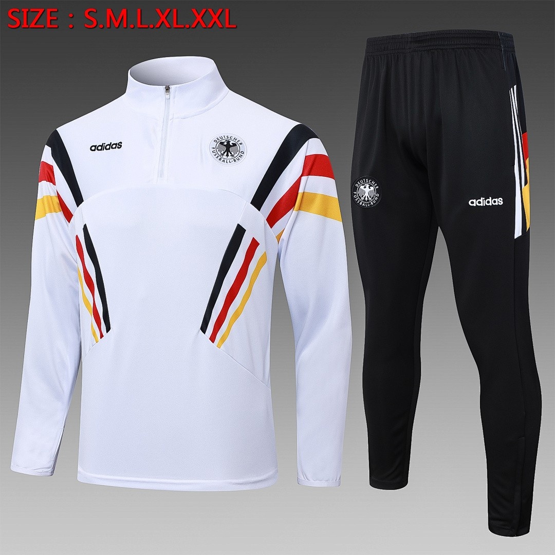 Germany 24-25 Half-Zip Jacket White with Red Yellow Black Sleeves