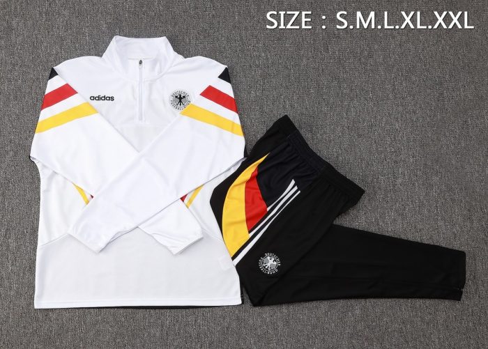 Germany 24-25 Half-Zip Jacket White with Red Yellow Black Sleeves - 图片 2