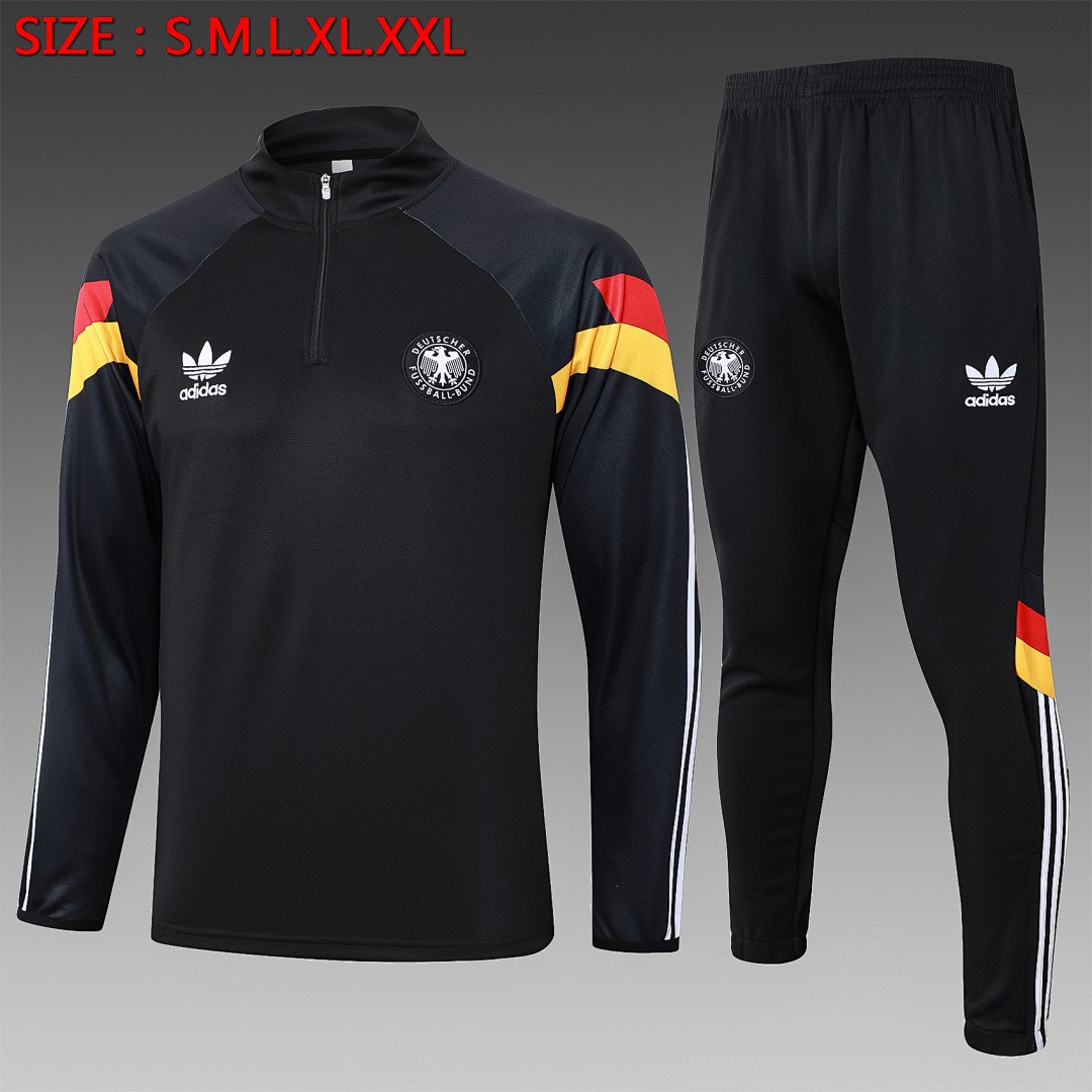Germany 24-25 Half-Zip Jacket Black with Red Yellow Sleeves