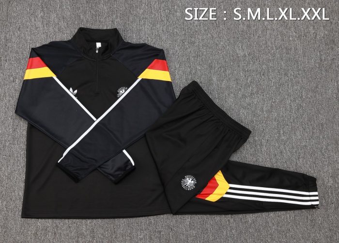 Germany 24-25 Half-Zip Jacket Black with Red Yellow Sleeves - 图片 2