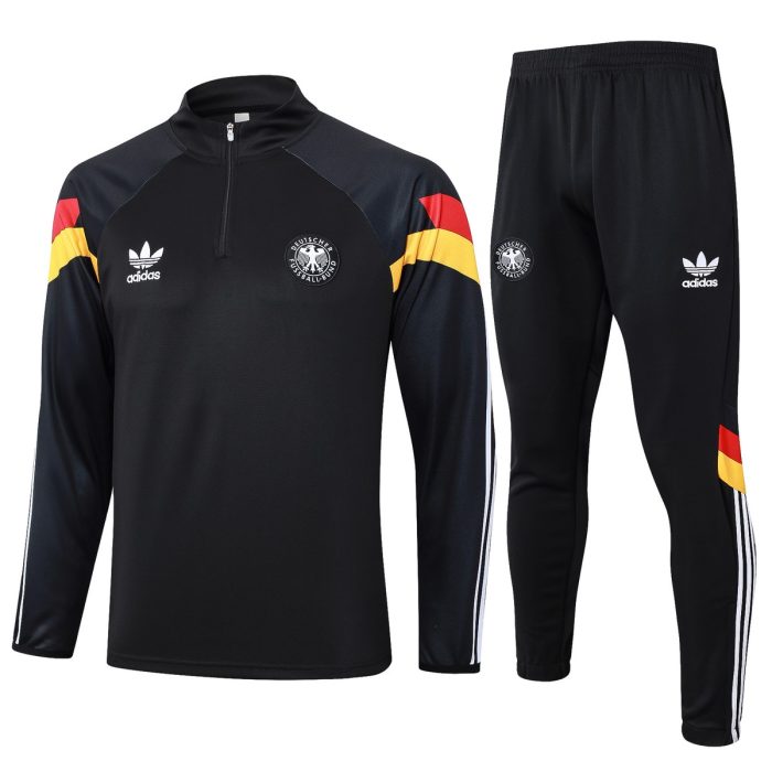 Germany 24-25 Half-Zip Jacket Black with Red Yellow Sleeves - 图片 8
