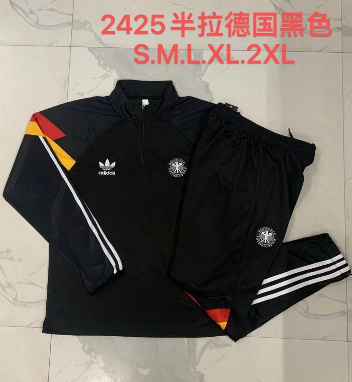 Germany 24-25 Half-Zip Jacket Black with Red Yellow Sleeves - 图片 9