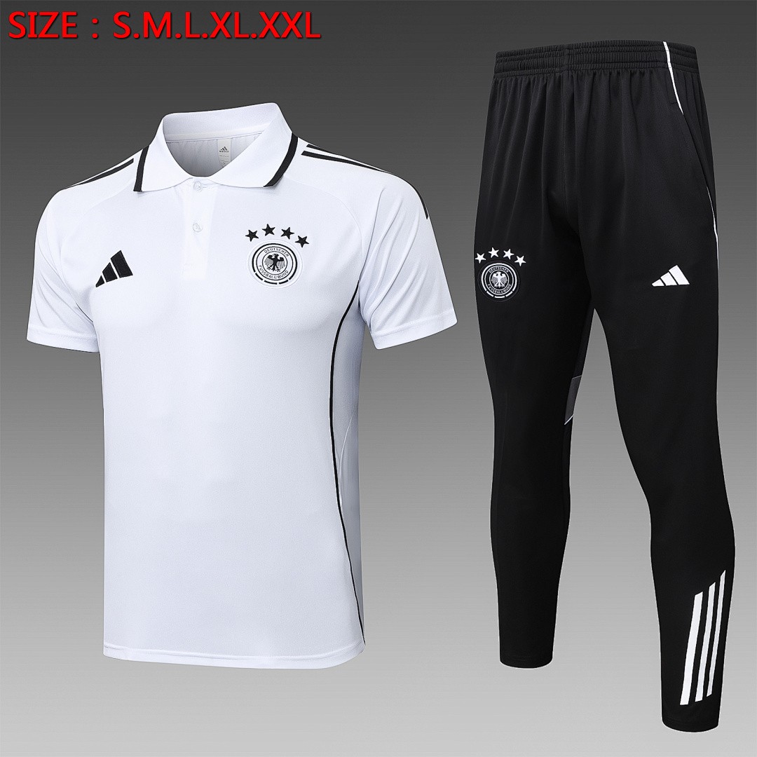 Germany 2025/26 White Polo (Four-Star Badge)