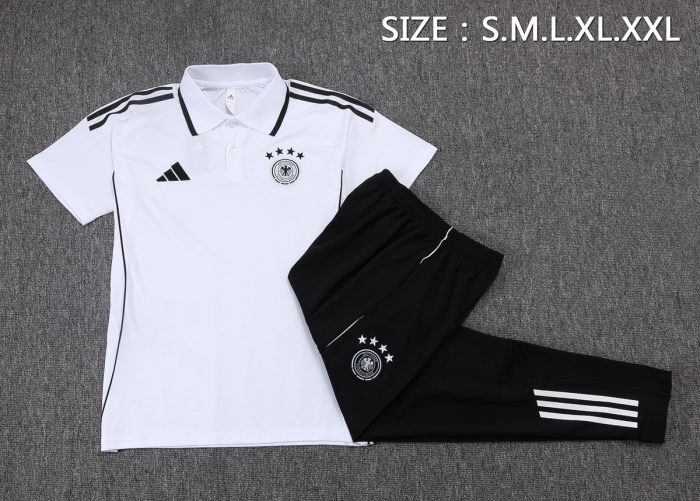 Germany 2025/26 White Polo (Four-Star Badge) - 图片 2