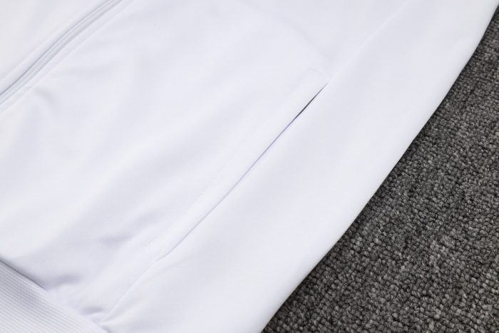 Germany 24/25 Long Zip Jacket White Black Trim - 图片 4