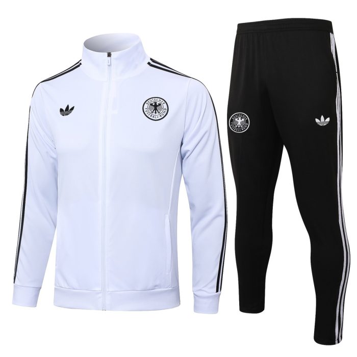 Germany 24/25 Long Zip Jacket White Black Trim - 图片 8