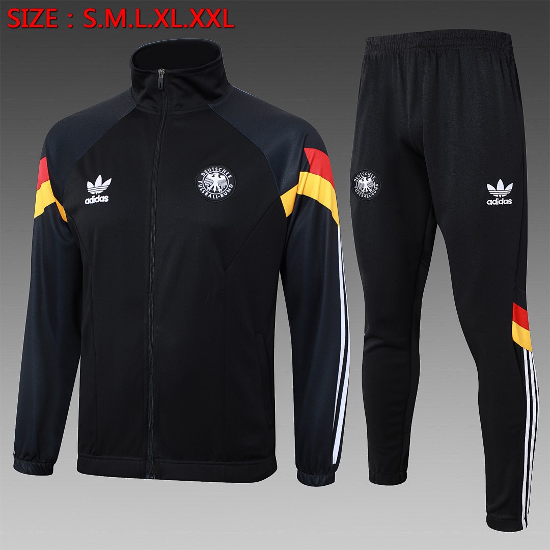 Germany Black Long Sleeve Training Suit with Red Yellow Sleeves