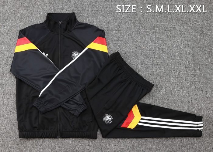 Germany Black Long Sleeve Training Suit with Red Yellow Sleeves - 图片 2
