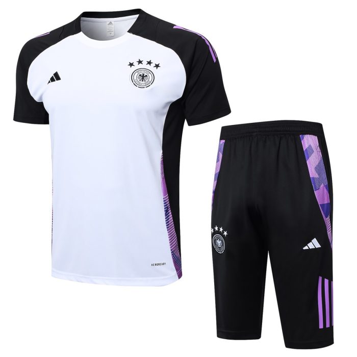 Germany 24-25 White Short Sleeve Training Set with 3/4 Pants - 图片 7