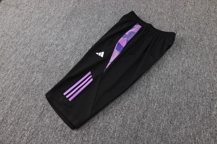 Germany 24-25 Purple Short Sleeve Training Set with 3/4 Pants - 图片 3