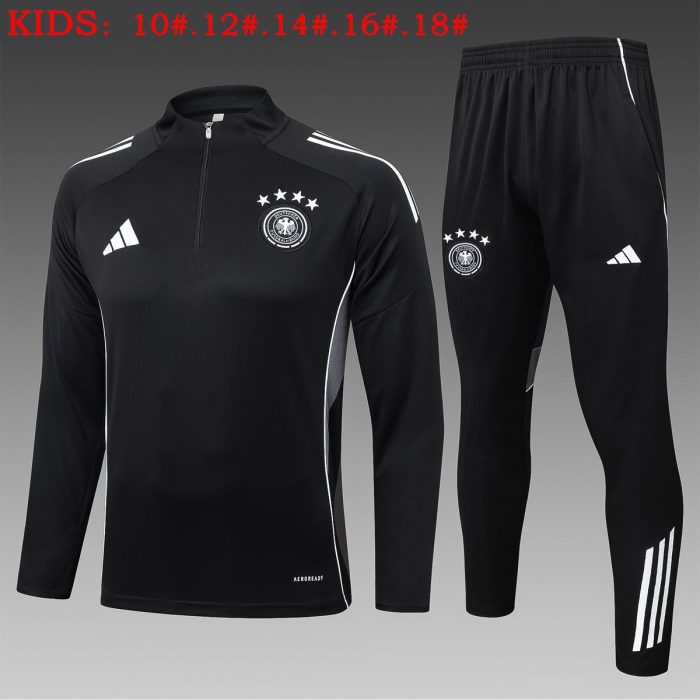 Germany Black (Four-Star Badge) Kids' Half-Zip Jacket - 图片 2